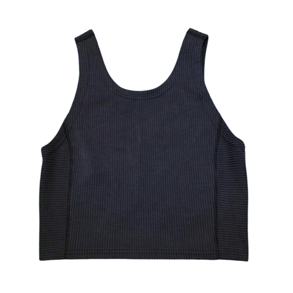 lululemon Ribbed Softstreme Cropped Tank Top Black Size 4